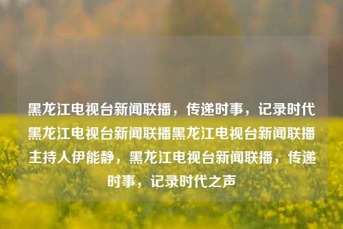 黑龙江电视台新闻联播，传递时事，记录时代黑龙江电视台新闻联播黑龙江电视台新闻联播主持人伊能静，黑龙江电视台新闻联播，传递时事，记录时代之声，黑龙江电视台新闻联播，时代之声，传递时事