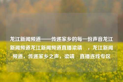 龙江新闻频道——传递家乡的每一份声音龙江新闻频道龙江新闻频道直播梁靖崑，龙江新闻频道，传递家乡之声，梁靖崑直播连线专区，龙江新闻频道，梁靖崑直播连线专区，传递家乡之声