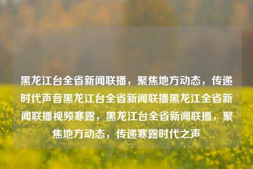 黑龙江台全省新闻联播，聚焦地方动态，传递时代声音黑龙江台全省新闻联播黑龙江全省新闻联播视频寒露，黑龙江台全省新闻联播，聚焦地方动态，传递寒露时代之声，黑龙江台全省新闻联播，聚焦寒露时代之声，传递地方动态之声