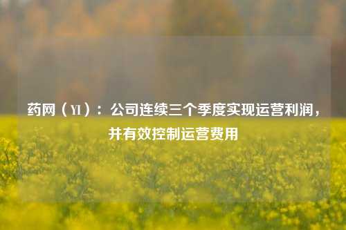 药网（YI）：公司连续三个季度实现运营利润，并有效控制运营费用