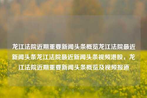 龙江法院近期重要新闻头条概览龙江法院最近新闻头条龙江法院最近新闻头条视频港股，龙江法院近期重要新闻头条概览及视频报道，龙江法院近期重要新闻头条概览及视频报道