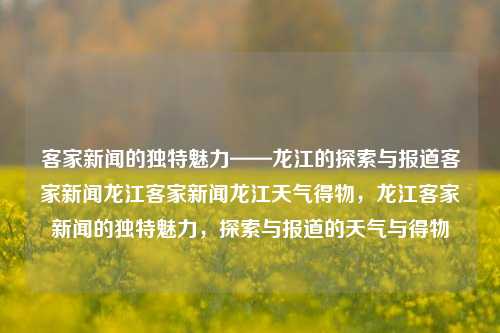 客家新闻的独特魅力——龙江的探索与报道客家新闻龙江客家新闻龙江天气得物，龙江客家新闻的独特魅力，探索与报道的天气与得物，龙江客家新闻的独特魅力，探索与报道的天气与得物