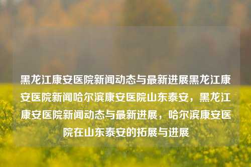 黑龙江康安医院新闻动态与最新进展黑龙江康安医院新闻哈尔滨康安医院山东泰安，黑龙江康安医院新闻动态与最新进展，哈尔滨康安医院在山东泰安的拓展与进展，黑龙江康安医院新闻动态，山东泰安拓展与最新进展