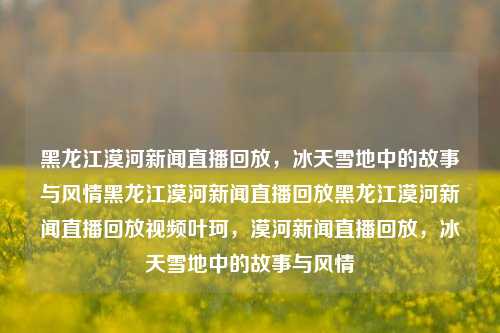 黑龙江漠河新闻直播回放，冰天雪地中的故事与风情黑龙江漠河新闻直播回放黑龙江漠河新闻直播回放视频叶珂，漠河新闻直播回放，冰天雪地中的故事与风情，漠河新闻直播回放，冰天雪地中的故事与风情之旅