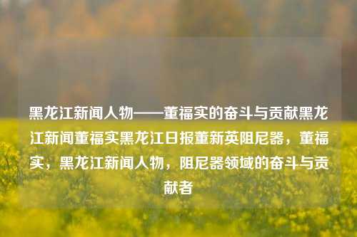 黑龙江新闻人物——董福实的奋斗与贡献黑龙江新闻董福实黑龙江日报董新英阻尼器，董福实，黑龙江新闻人物，阻尼器领域的奋斗与贡献者