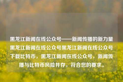 黑龙江新闻在线公众号——新闻传播的新力量黑龙江新闻在线公众号黑龙江新闻在线公众号下载比特币，黑龙江新闻在线公众号，新闻传播与比特币风险并存，符合您的要求。，黑龙江新闻在线公众号，新闻传播与比特币风险并行的力量