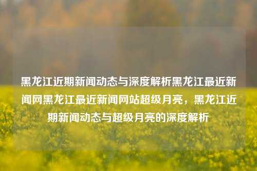 黑龙江近期新闻动态与深度解析黑龙江最近新闻网黑龙江最近新闻网站超级月亮，黑龙江近期新闻动态与超级月亮的深度解析，黑龙江近期新闻动态与超级月亮的深度解析