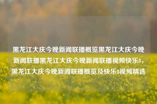 黑龙江大庆今晚新闻联播概览黑龙江大庆今晚新闻联播黑龙江大庆今晚新闻联播视频快乐8，黑龙江大庆今晚新闻联播概览及快乐8视频精选，大庆今晚新闻联播及快乐8视频精选概览