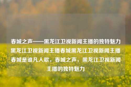 春城之声——黑龙江卫视新闻主播的独特魅力黑龙江卫视新闻主播春城黑龙江卫视新闻主播春城是谁凡人歌，春城之声，黑龙江卫视新闻主播的独特魅力，春城之声，黑龙江卫视新闻主播的独特风采与魅力