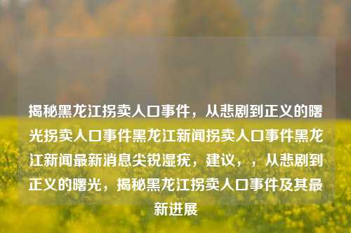 揭秘黑龙江拐卖人口事件，从悲剧到正义的曙光拐卖人口事件黑龙江新闻拐卖人口事件黑龙江新闻最新消息尖锐湿疣，建议，，从悲剧到正义的曙光，揭秘黑龙江拐卖人口事件及其最新进展，揭秘黑龙江拐卖人口事件，从悲剧到正义的曙光及其最新进展