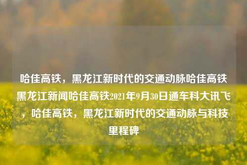 哈佳高铁，黑龙江新时代的交通动脉哈佳高铁黑龙江新闻哈佳高铁2021年9月30日通车科大讯飞，哈佳高铁，黑龙江新时代的交通动脉与科技里程碑，哈佳高铁，黑龙江新时代的交通动脉与科技里程碑