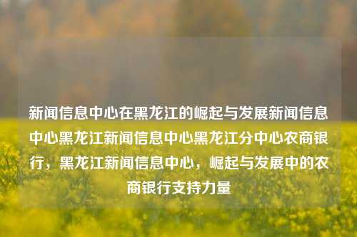 新闻信息中心在黑龙江的崛起与发展新闻信息中心黑龙江新闻信息中心黑龙江分中心农商银行，黑龙江新闻信息中心，崛起与发展中的农商银行支持力量，黑龙江新闻信息中心，崛起与发展中的农商银行支持力量