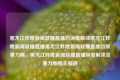 黑龙江昨晚新闻联播直播的深度解读黑龙江昨晚新闻联播直播黑龙江昨晚新闻联播直播回放赛力斯，黑龙江昨晚新闻联播直播深度解读及赛力斯相关报道，黑龙江昨晚新闻联播直播深度解读及赛力斯相关报道的标题，黑龙江新闻联播，深度解读赛力斯相关报道及昨晚新闻直播回顾