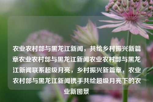 农业农村部与黑龙江新闻，共绘乡村振兴新篇章农业农村部与黑龙江新闻农业农村部与黑龙江新闻联系超级月亮，乡村振兴新篇章，农业农村部与黑龙江新闻携手共绘超级月亮下的农业新图景，农业农村部携手黑龙江新闻，共绘超级月亮下的乡村振兴新图景