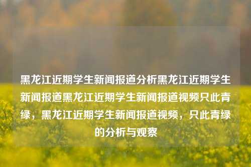 黑龙江近期学生新闻报道分析黑龙江近期学生新闻报道黑龙江近期学生新闻报道视频只此青绿，黑龙江近期学生新闻报道视频，只此青绿的分析与观察，黑龙江近期学生新闻报道，只此青绿的深度分析与观察