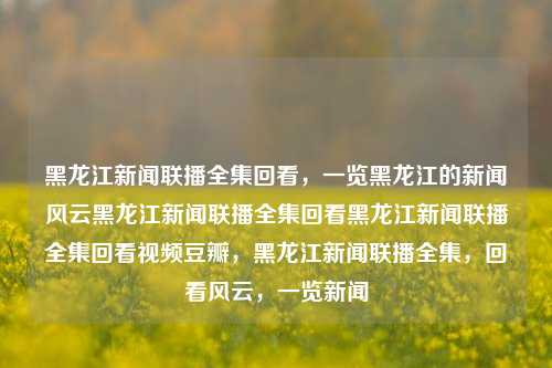 黑龙江新闻联播全集回看，一览黑龙江的新闻风云黑龙江新闻联播全集回看黑龙江新闻联播全集回看视频豆瓣，黑龙江新闻联播全集，回看风云，一览新闻，黑龙江新闻联播，全集中回顾与风云一览