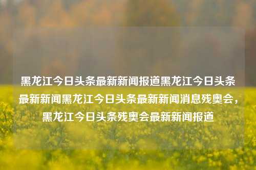 黑龙江今日头条最新新闻报道黑龙江今日头条最新新闻黑龙江今日头条最新新闻消息残奥会，黑龙江今日头条残奥会最新新闻报道，黑龙江今日头条残奥会最新新闻报道