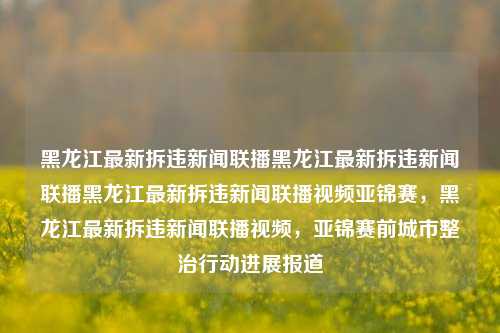 黑龙江最新拆违新闻联播黑龙江最新拆违新闻联播黑龙江最新拆违新闻联播视频亚锦赛，黑龙江最新拆违新闻联播视频，亚锦赛前城市整治行动进展报道，黑龙江亚锦赛前拆违行动最新进展新闻联播视频报道