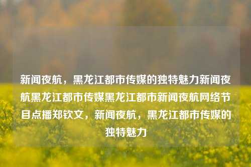 新闻夜航，黑龙江都市传媒的独特魅力新闻夜航黑龙江都市传媒黑龙江都市新闻夜航网络节目点播郑钦文，新闻夜航，黑龙江都市传媒的独特魅力，新闻夜航，黑龙江都市传媒的独特魅力