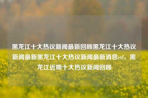 黑龙江十大热议新闻最新回顾黑龙江十大热议新闻最新黑龙江十大热议新闻最新消息etf，黑龙江近期十大热议新闻回顾，黑龙江近期十大热议新闻回顾与最新消息