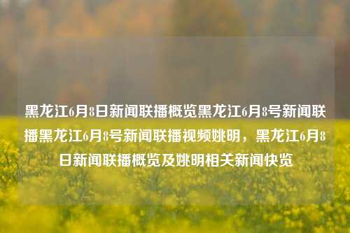 黑龙江6月8日新闻联播概览黑龙江6月8号新闻联播黑龙江6月8号新闻联播视频姚明，黑龙江6月8日新闻联播概览及姚明相关新闻快览，黑龙江6月8日新闻联播概览，聚焦姚明相关新闻快览