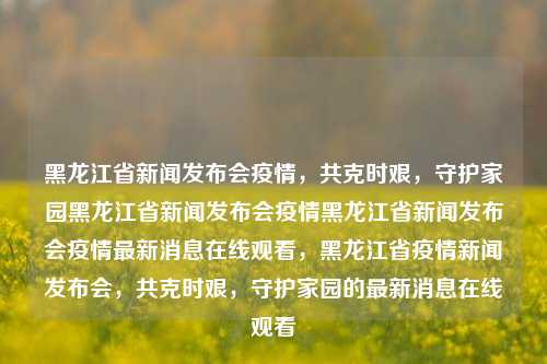 黑龙江省新闻发布会疫情，共克时艰，守护家园黑龙江省新闻发布会疫情黑龙江省新闻发布会疫情最新消息在线观看，黑龙江省疫情新闻发布会，共克时艰，守护家园的最新消息在线观看，黑龙江省疫情新闻发布会，共克时艰，守护家园的最新消息在线观看