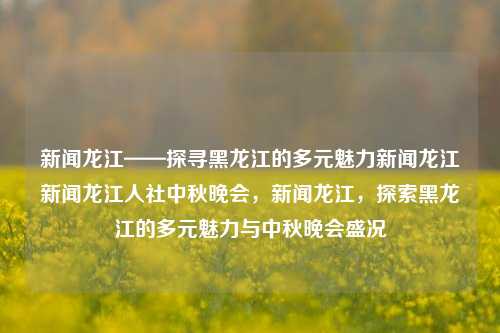 新闻龙江——探寻黑龙江的多元魅力新闻龙江新闻龙江人社中秋晚会，新闻龙江，探索黑龙江的多元魅力与中秋晚会盛况，新闻龙江，探索黑龙江多元魅力与中秋晚会盛况