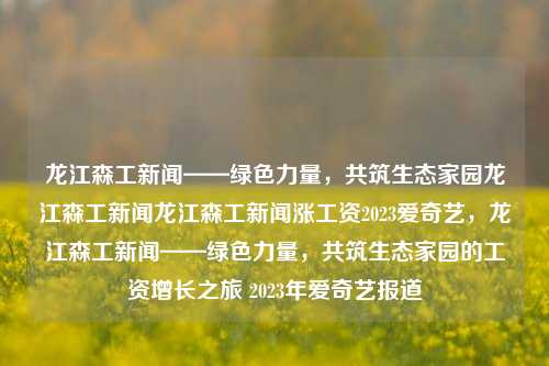 龙江森工新闻——绿色力量，共筑生态家园龙江森工新闻龙江森工新闻涨工资2023爱奇艺，龙江森工新闻——绿色力量，共筑生态家园的工资增长之旅 2023年爱奇艺报道，龙江森工新闻，绿色力量引领工资增长之旅，共筑生态家园的未来