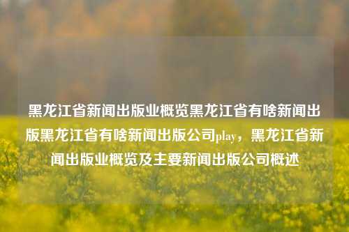 黑龙江省新闻出版业概览黑龙江省有啥新闻出版黑龙江省有啥新闻出版公司play，黑龙江省新闻出版业概览及主要新闻出版公司概述，黑龙江省新闻出版业概览及主要出版公司概述