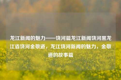 龙江新闻的魅力——饶河篇龙江新闻饶河黑龙江省饶河金敬道，龙江饶河新闻的魅力，金敬道的故事篇，龙江饶河新闻的魅力——金敬道的故事篇