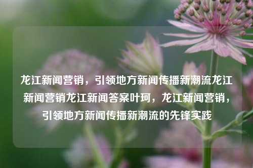 龙江新闻营销，引领地方新闻传播新潮流龙江新闻营销龙江新闻答案叶珂，龙江新闻营销，引领地方新闻传播新潮流的先锋实践，龙江新闻营销，引领地方新闻传播新潮流的先锋实践